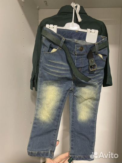 Костюм турецкий новый /джинсы,кардиган,рубашка