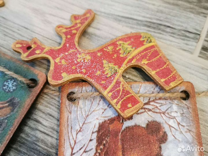 Игрушки новогодние дерево стекло, гирлянда