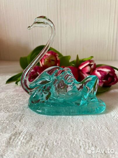 Лебеди антикварные, цветное стекло