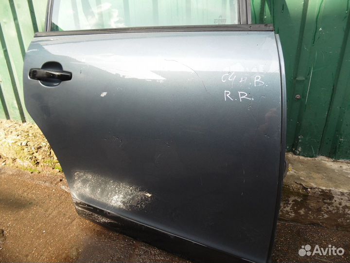 Дверь задняя правая Ситроен С4 темно серая