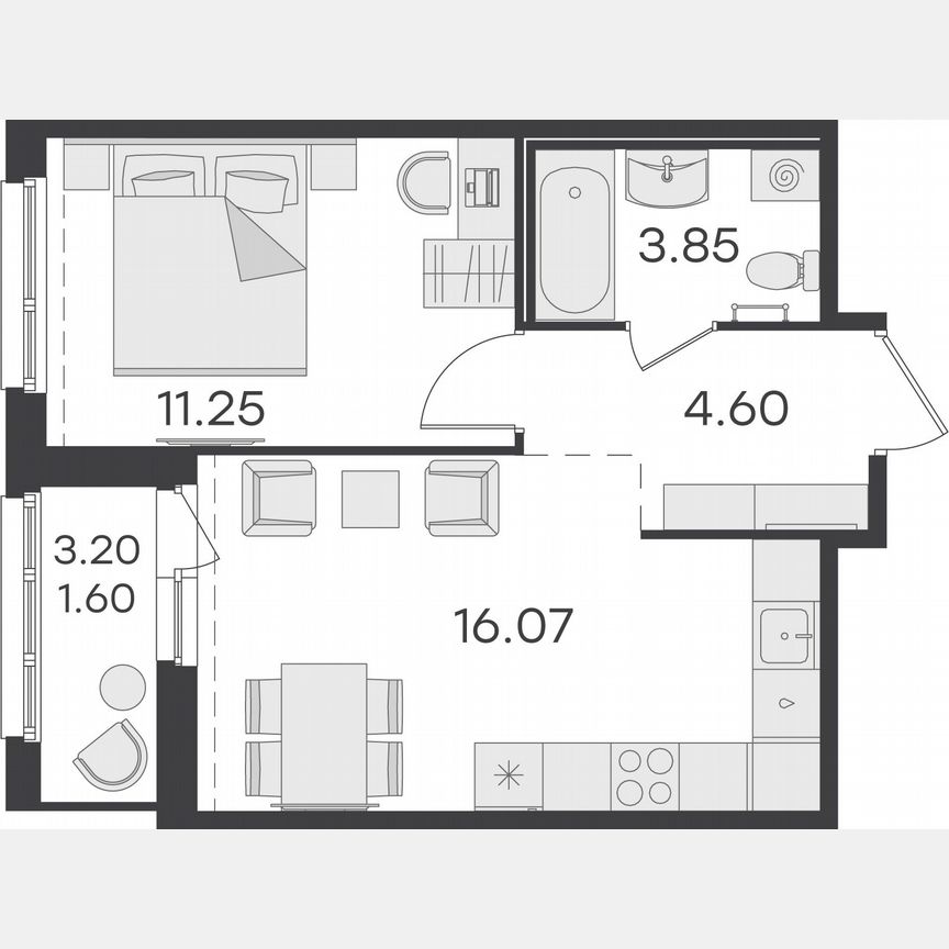 1-к. квартира, 37,4 м², 14/15 эт.