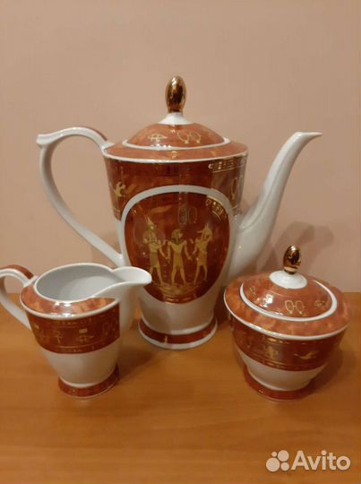 Сервиз Египет чайник-кофейник,сах.мол.фарфор