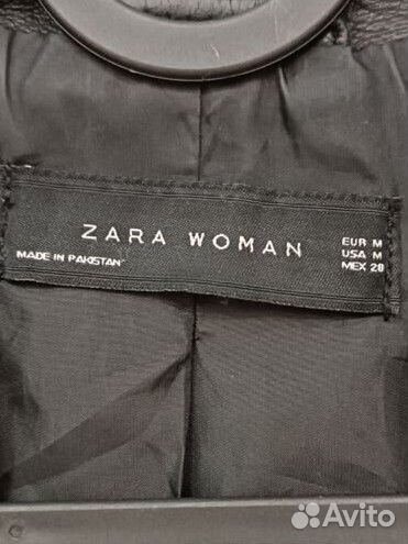 Куртка косуха Zara из натуральной кожи