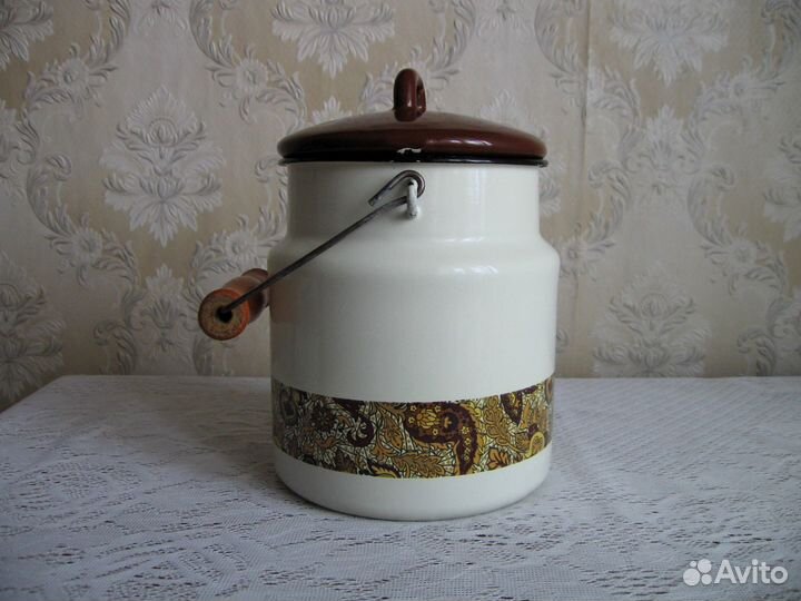 Бидон эмалированный с крышкой