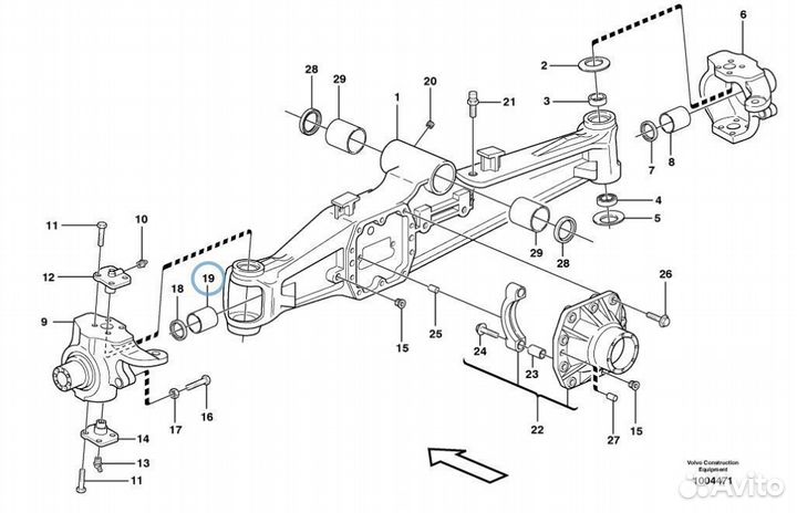10/905609 Втулка полуоси для экскаватора погрузчик