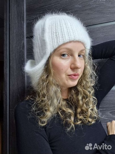 Шапка ушанка женская вязаная