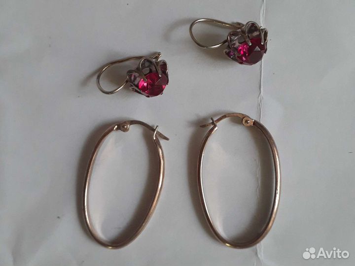 Серьги старинные времён СССР