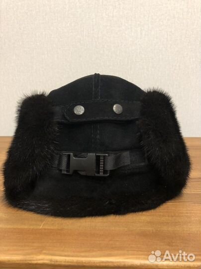 Шапка мужская натуральный мех/кожа