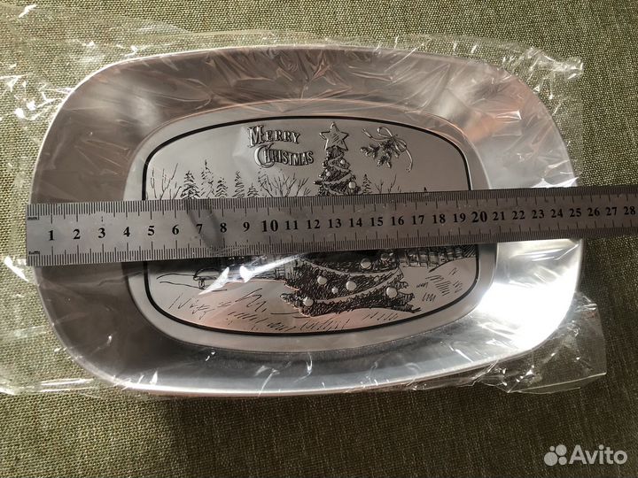 Тарелка металлическая подарочная Новый год