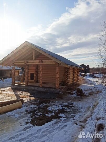 Сруб бани 6х6 с верандой из Костромы