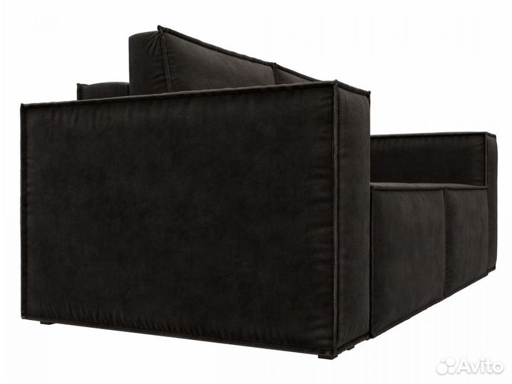 Диван прямой Куба мини, велюр, brut 17 коричневый