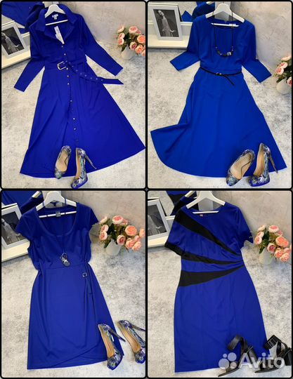 Платья цвета сапфир Италия L много