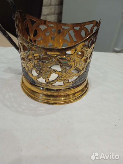 Подстаканник серебряный покрытие позолотой, сделан