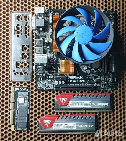 ASRock H110M-DVS / Xeon E-2276M / 8Gb / 128Gb