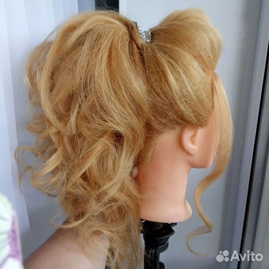 Голова манекен натуральные волосы