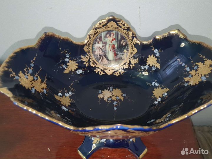 Конфетница, кобальт, позолота