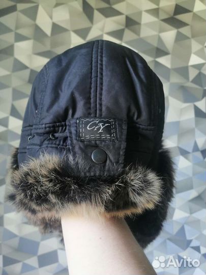 Шапка кролик натуральный стеганая