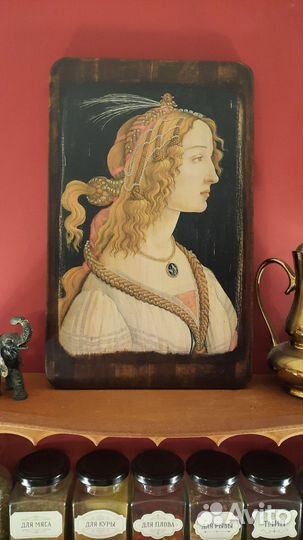 Картина на доске винтаж