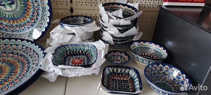 Узбекская расписная керамическая посуда ручной раб