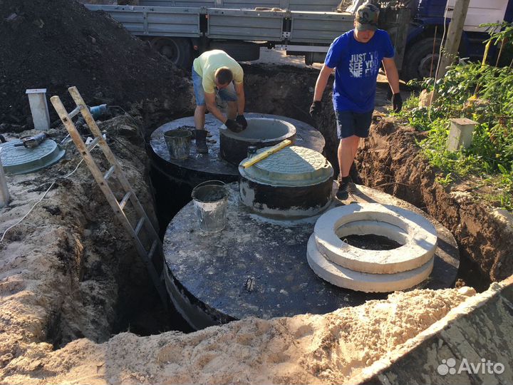 Септик переливной из жб колец