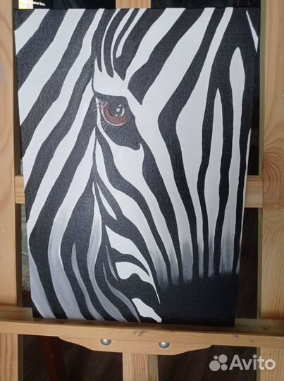 Картина маслом Зебра