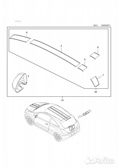 Opel Corsa D Комплект декоративных полос 5-дверная