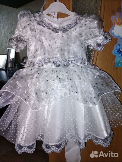 Платье снежинки 98 104