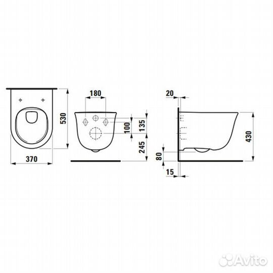 Laufen New Classic Унитаз подвесной безободковый