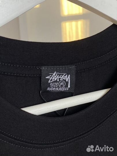 Футболка stussy черная хлопок