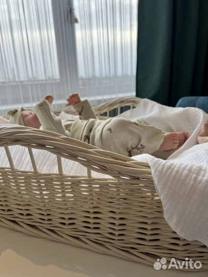 Корзина для новорожденных из натурального ротанга