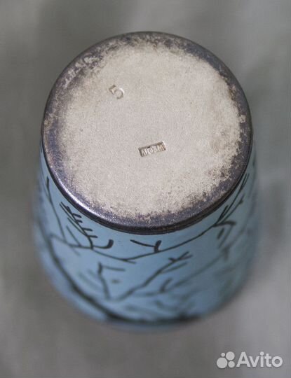 Рюмка стопка Глухарь, эмаль, люзм, высота 4,7 см