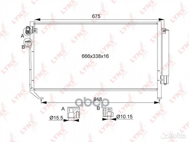 Радиатор кондиционера с осушителем RC0444 lynxauto