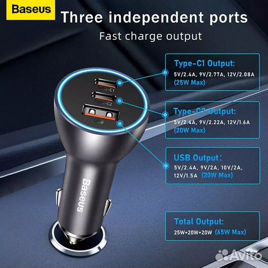 25W + 20W + 20W Быстрая Зарядка (общая 65W)