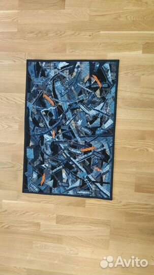 Джинсовый коврик ручной работы