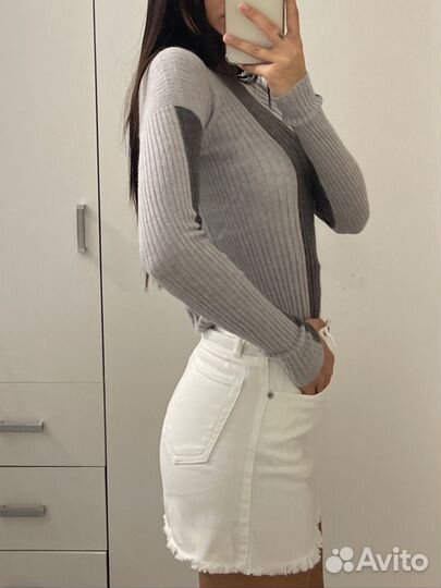 Юбка джинсовая белая