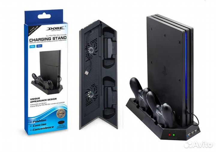 Вертикальная подставка с системой охлаждения PS4