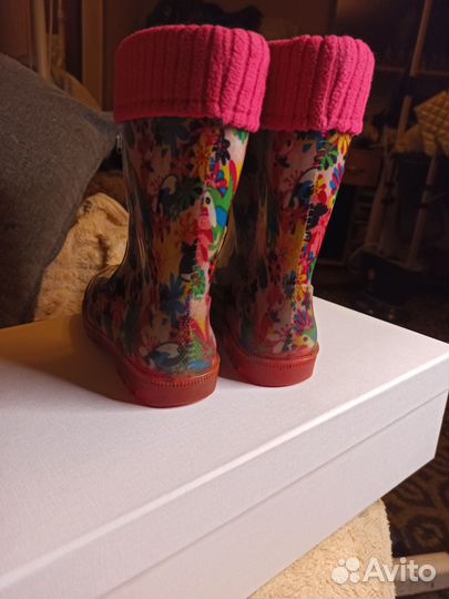 Резиновые сапоги утепленные для девочки р. 30