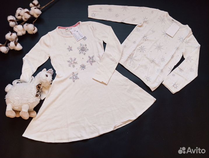 Платье для девочки hm новое 110-116 свитер новый