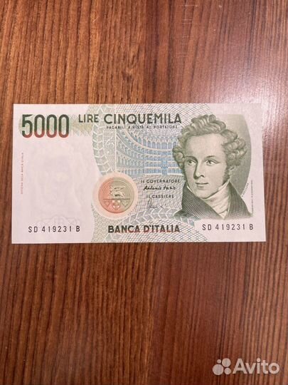 Банкнота 5000 итальянских лир