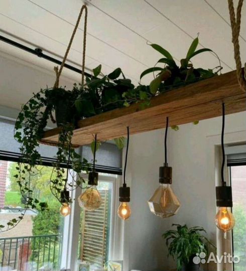 Интерьерные светильники из натурального дерева