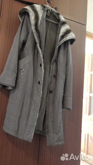 Пальто зимнее серое