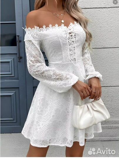 Платье ажурное белое 52-54р