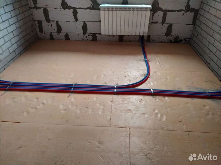 Монтаж систем отопления, теплые полы, радиаторы, с