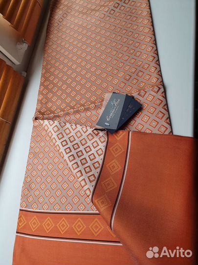 Итальянское мужское шелковое кашне -шарф,натуральн