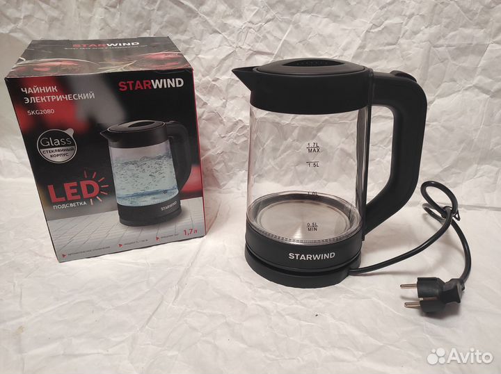 Чайник стеклянный электрич. Новый