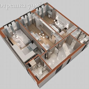 Своб. планировка, 79 м², 3/8 эт.