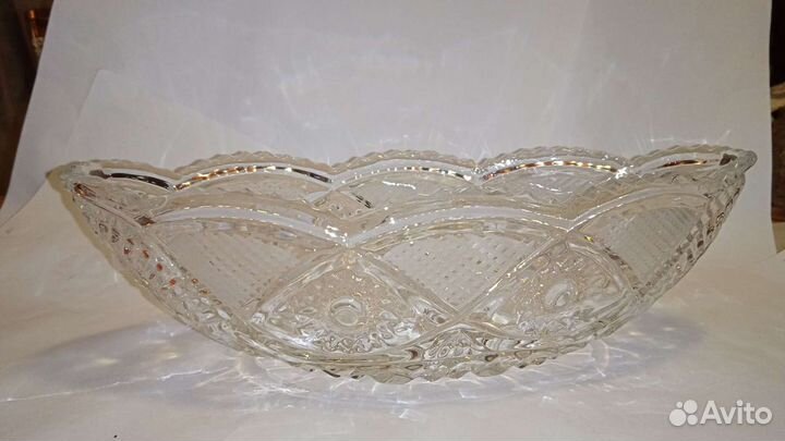 Салатник лодочка хрусталь Ваза для фруктов