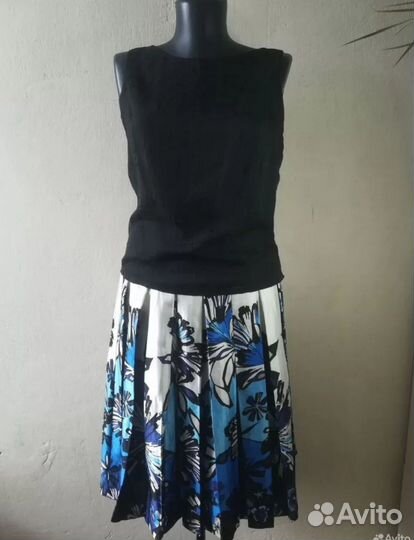 Шелковый топ черный матовый 42