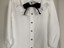 Блузка zara для девочки белая школьная