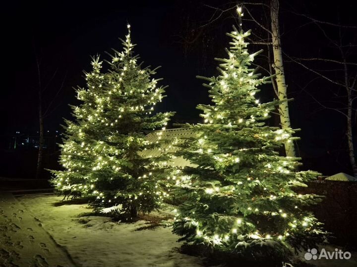 Продажа уличных гирлянд, нарядим елку, дерево, дом